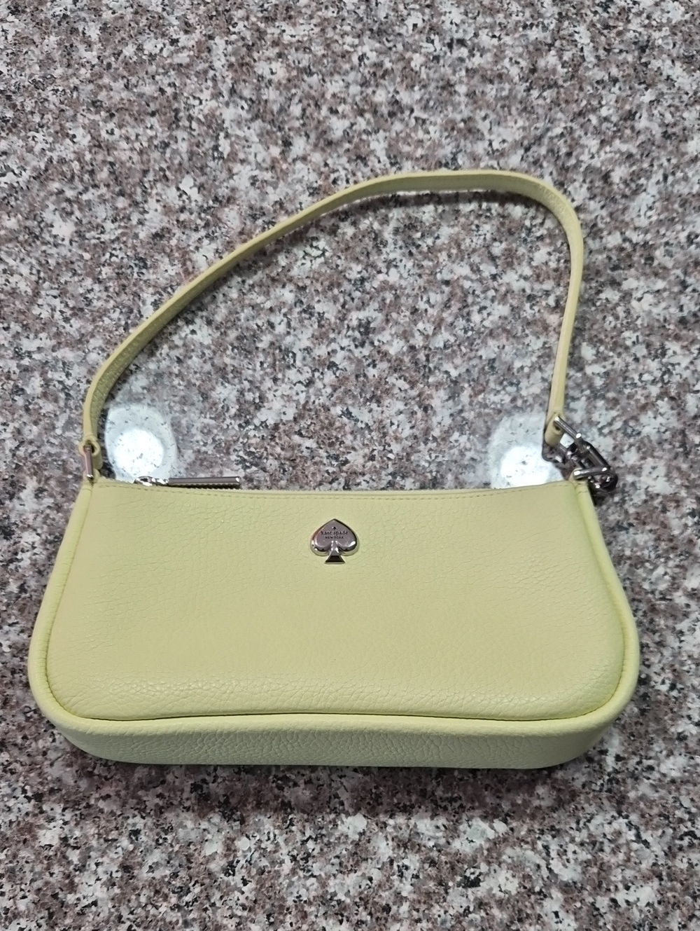 kate spade lemon yellow pebble leather shoulder bag